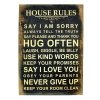 Obraz typograficzny HOUSE RULES - 70x50 cm